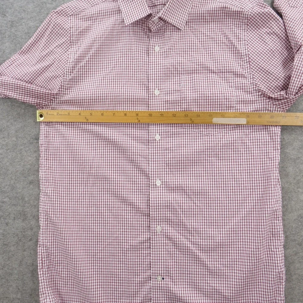Banana Republic Shirt Mens Large Red Gingham Button Up Long Sleeve Cotton